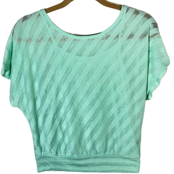 no boundaries short sleeve shirt green sheer 2 layered polyester small READ - Picture 1 of 11